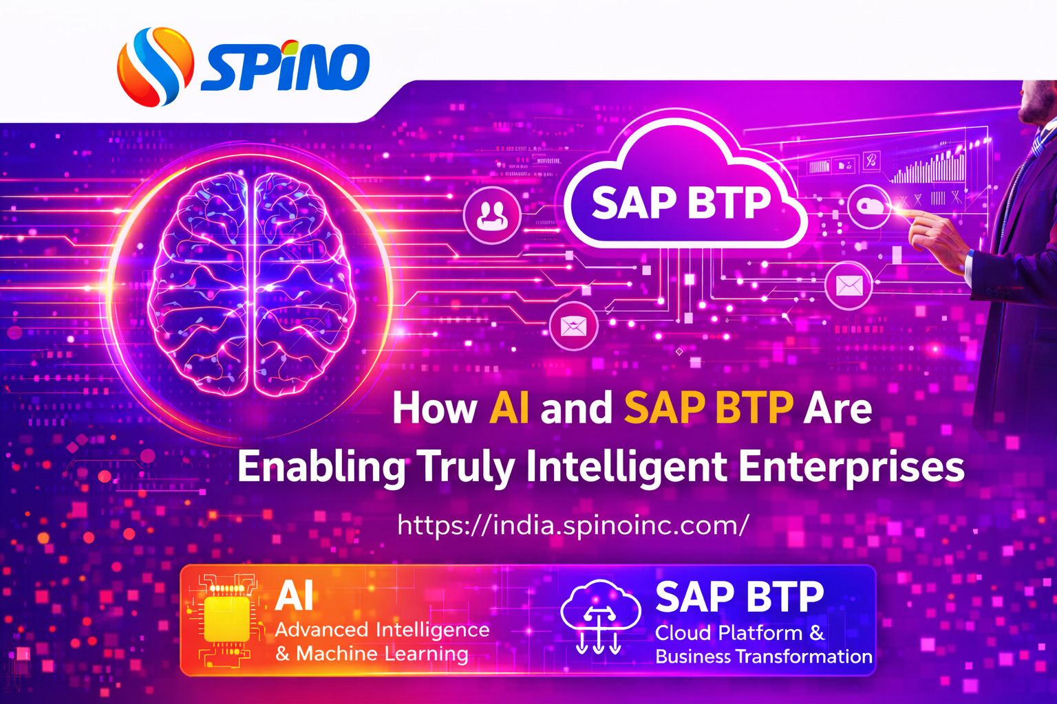 Digital dashboard showing how AI and SAP BTP for Intelligent Enterprises automate supply chain forecasting and inventory management.